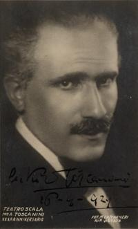 TOSCANINI, Arturo (1867-1957). Black and white photographic portrait, signed (“Arturo Toscanini”), 9 October 1929.