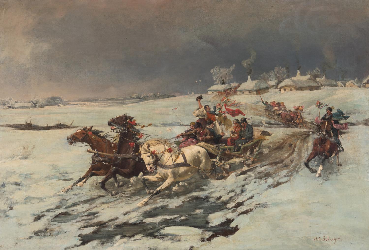 Newlyweds in a Sled