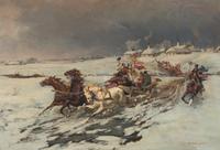 Newlyweds in a Sled
