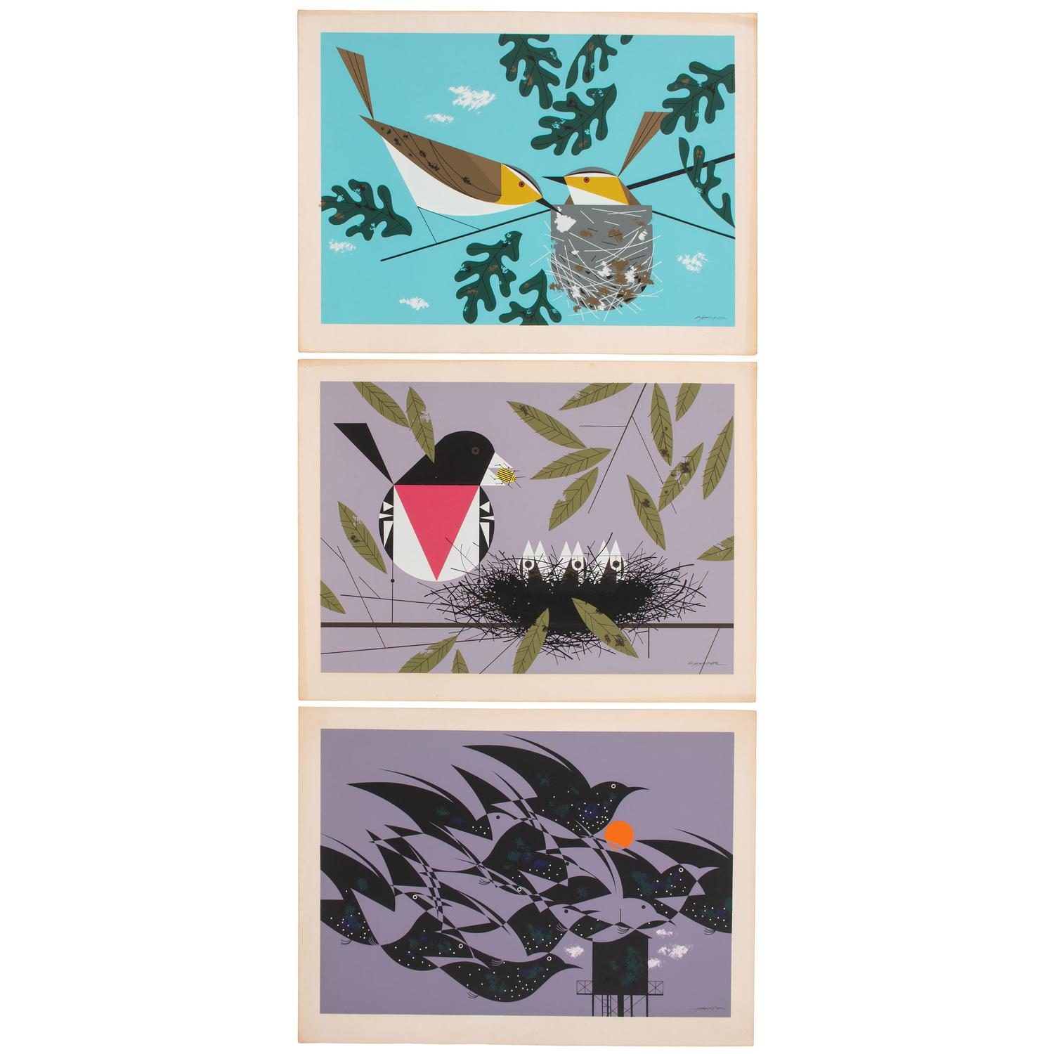 Three Charley Harper Serigraphs