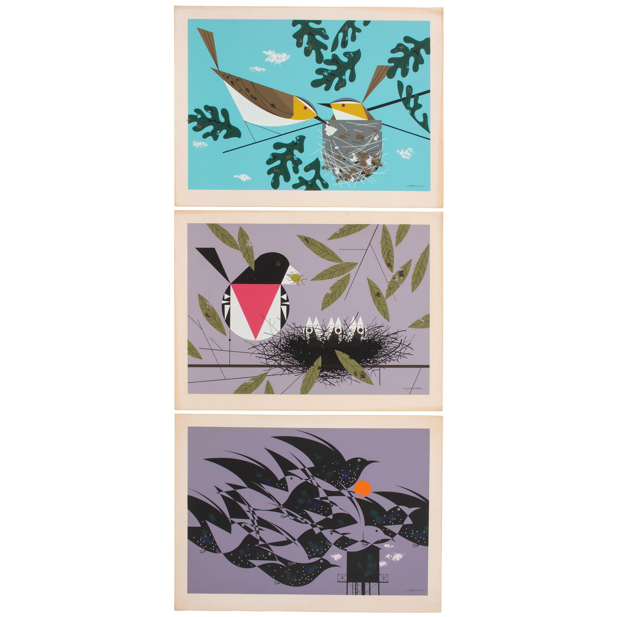 Three Charley Harper Serigraphs