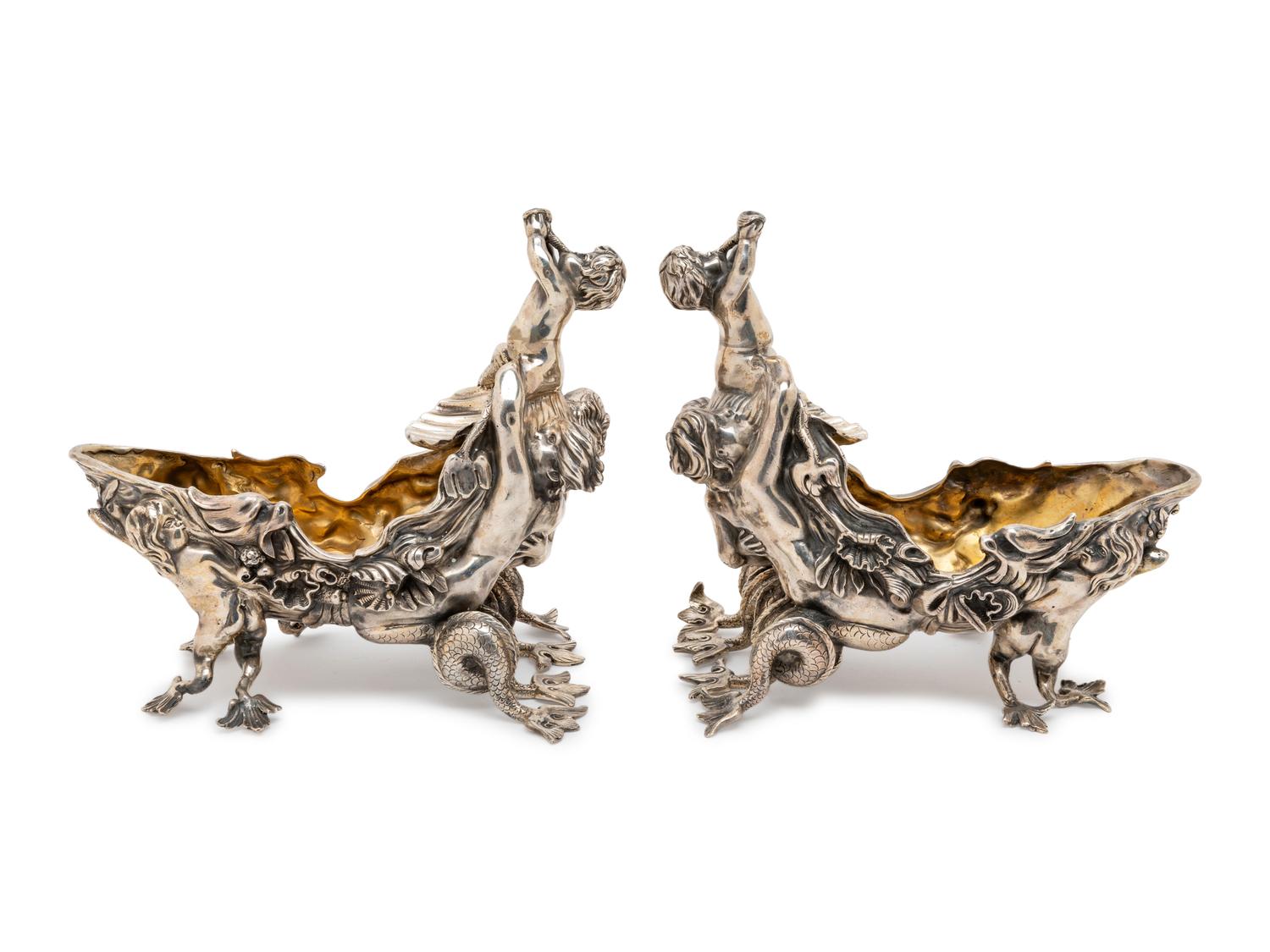 A Pair of Silver Figural Sauce Boats