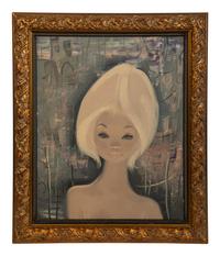 Blonde Girl with Beehive Hairstyle