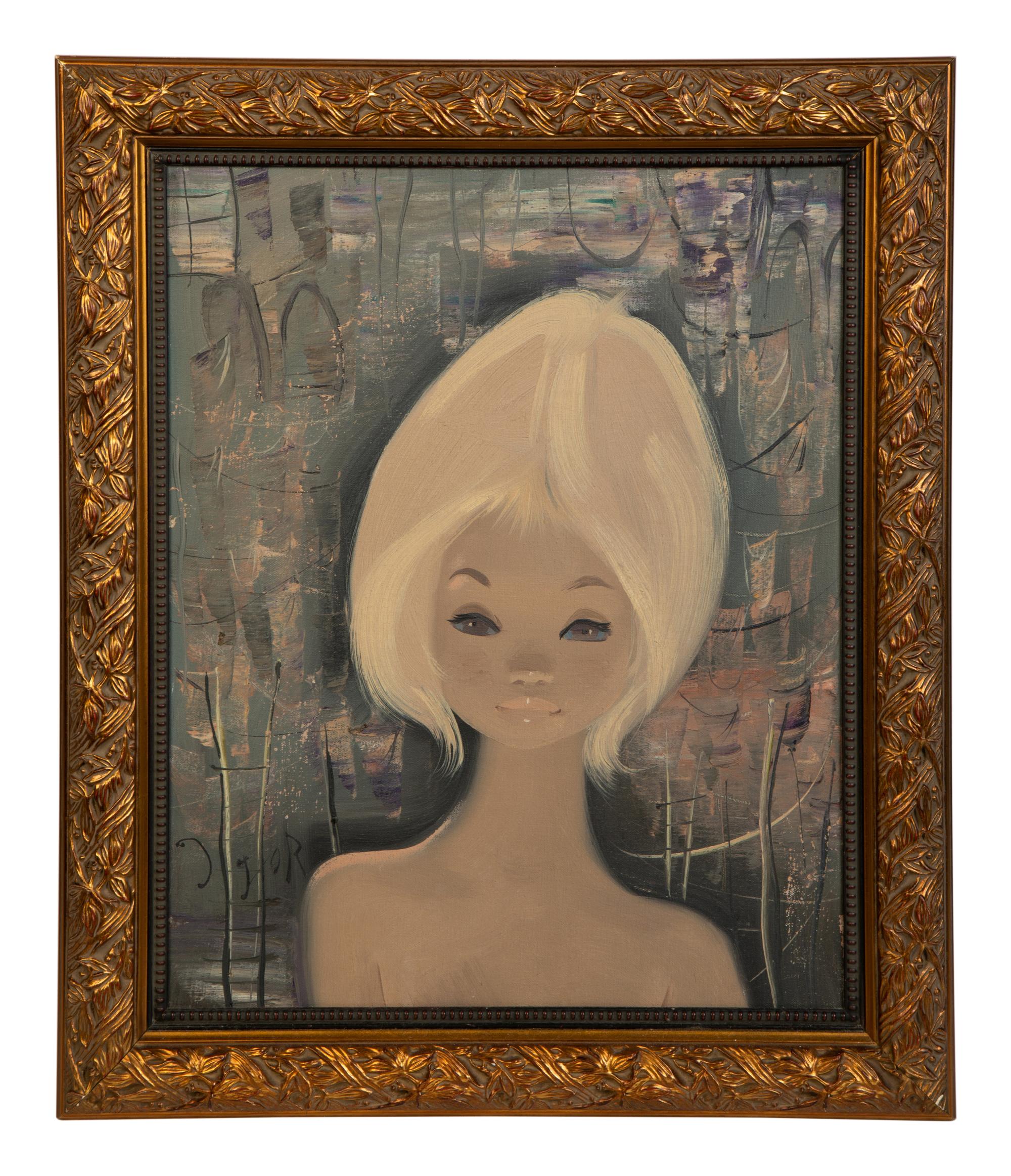Blonde Girl with Beehive Hairstyle