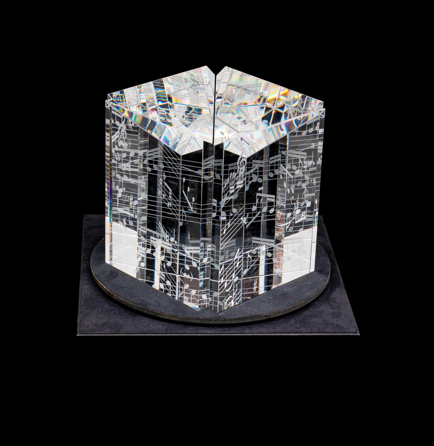 A Steuben Contemplation Series: Prelude & Fugue Etched Glass Sculpture Height 4 3/4 inches. — PETER CASSETTI