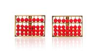 A Pair of 14 Karat Yellow Gold and Glass Bead Abacus Cufflinks, 7.50 dwts.