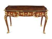 A Louis XV Style Gilt Bronze Mounted Bureau Plat