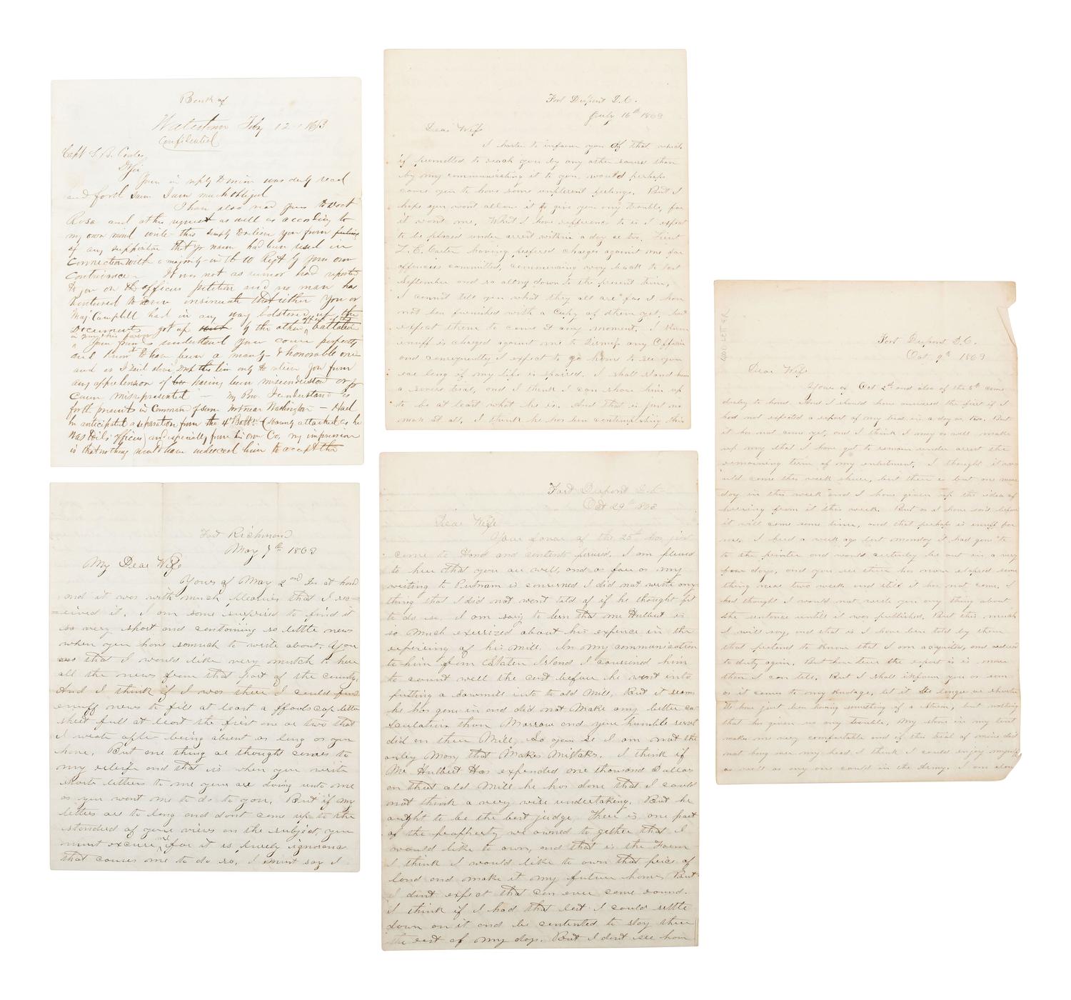 [CIVIL WAR]. Papers of Major Seneca Roe Cowles (1828-1901), Co. D, 10th New York Heavy Artillery, the "Black River Artillery."