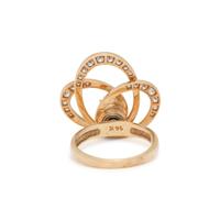 N. TEUFEL, YELLOW GOLD AND DIAMOND KINETIC RING