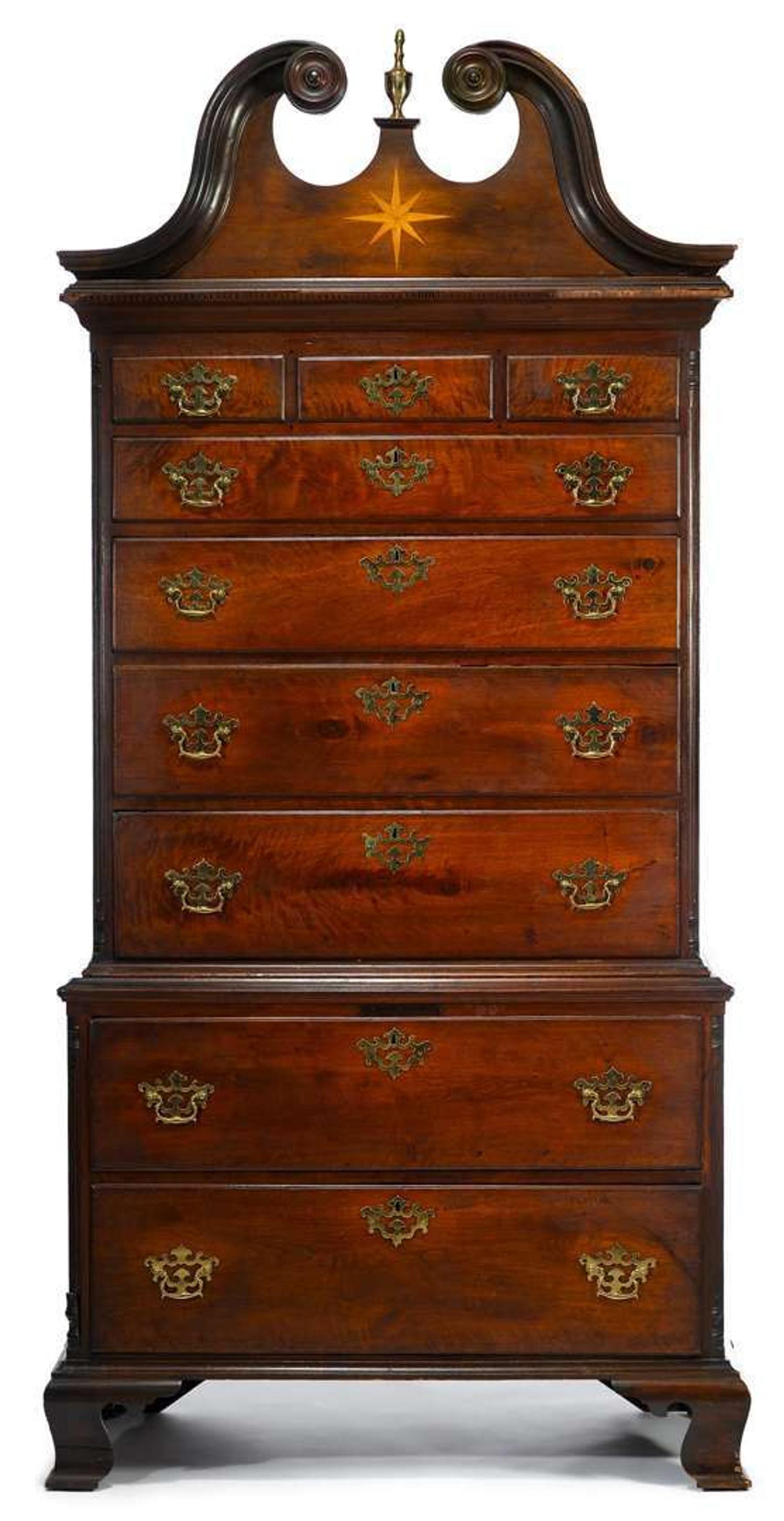 Chippendale walnut chest-on-chest philadelphia, pa, circa 1775