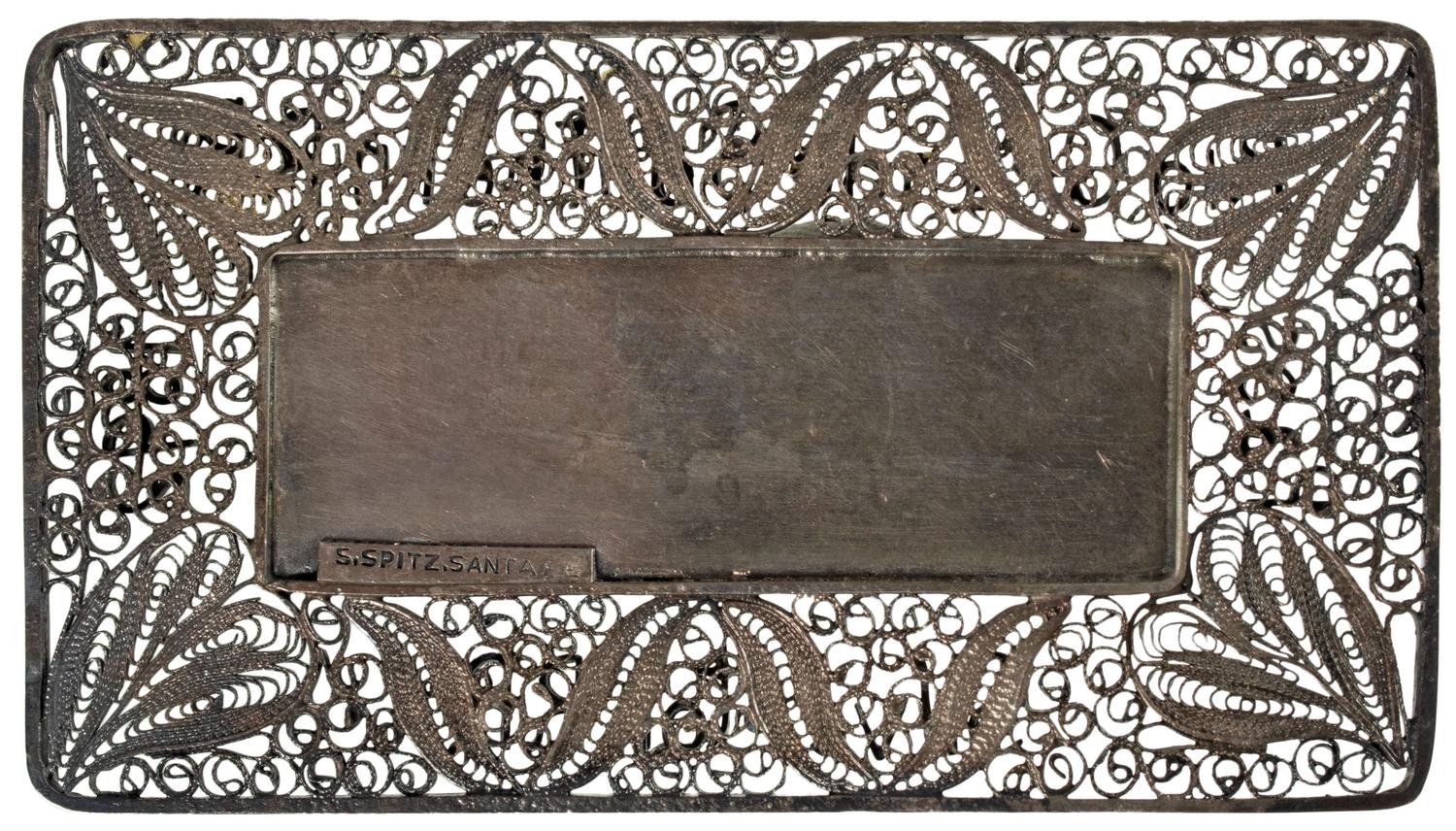 [WESTERN AMERICANA] -- [TRANSPORTATION]. Silverton Railroad silver filigree pass. Santa Fe, NM: S. Spitz, 1892.