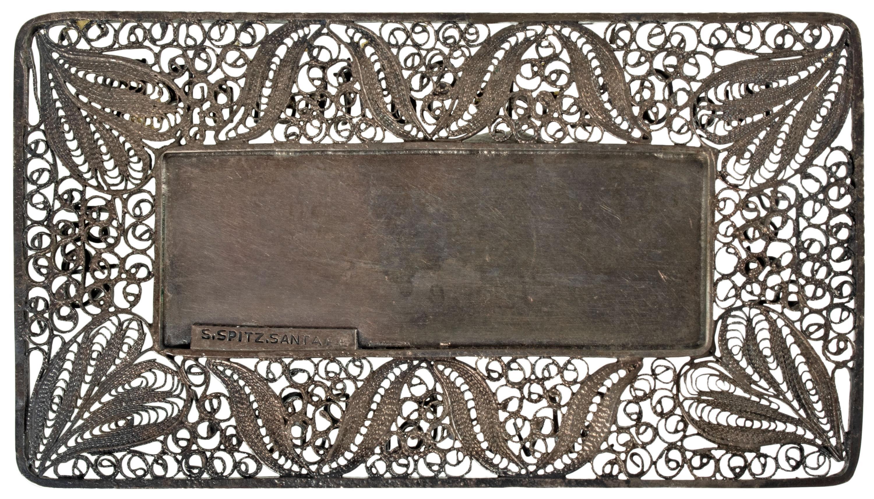 [WESTERN AMERICANA] -- [TRANSPORTATION]. Silverton Railroad silver filigree pass. Santa Fe, NM: S. Spitz, 1892.