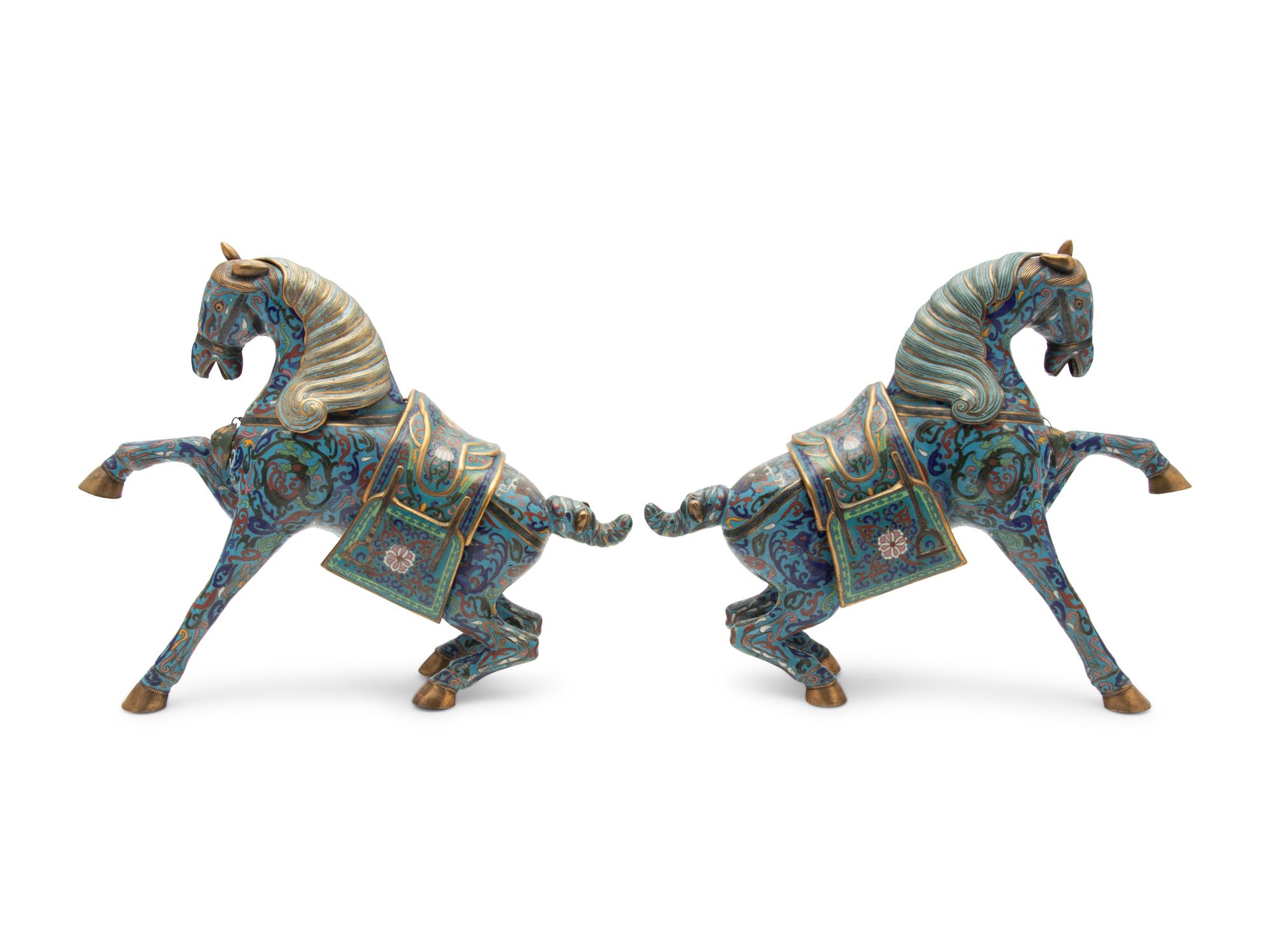 Four Chinese Cloisonné Enamel Animal Form Vessels
