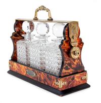A Victorian Tortoise Shell Veneered Tantalus Height 13 x width 16 1/4 x depth 6 1/8 inches. — 19TH CENTURY