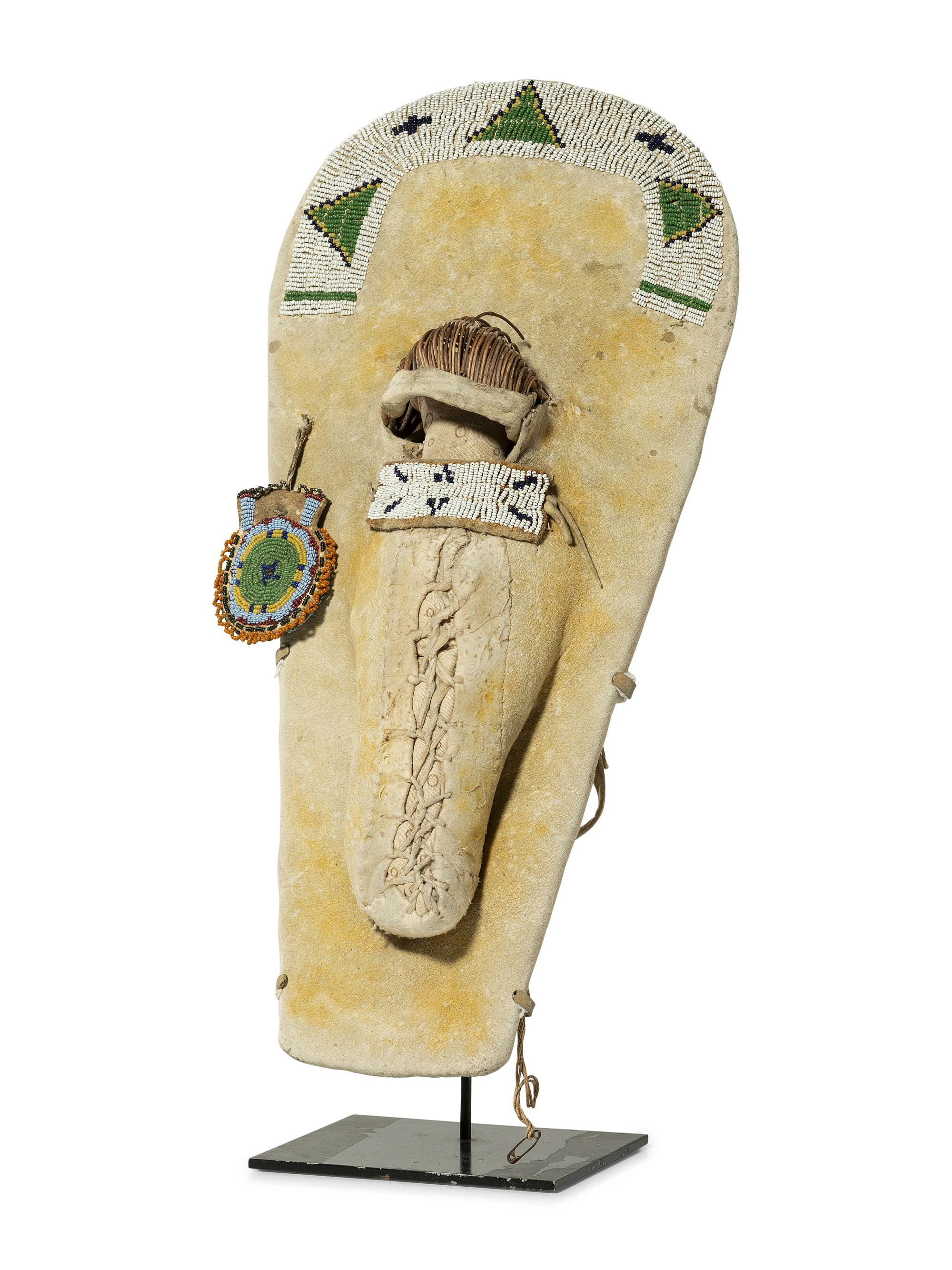 Ute Beaded Hide Doll Cradle