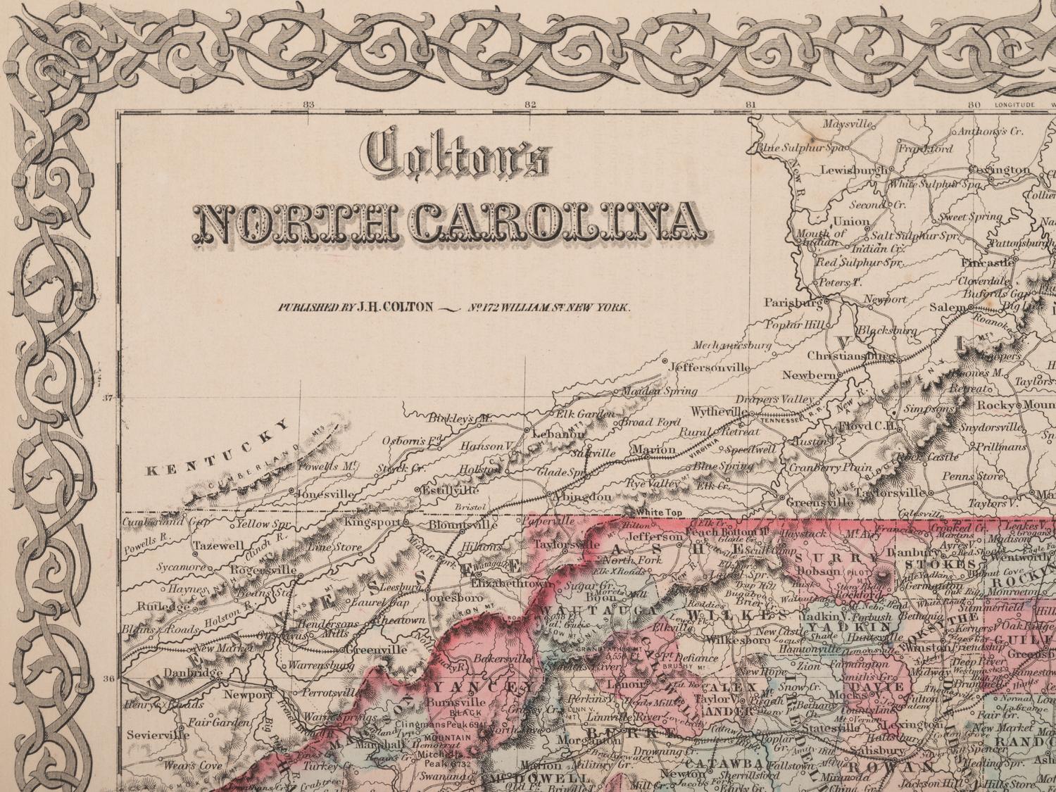 A Group of Three Maps of North Carolina, Connecticut and Georgia
