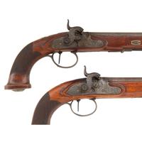 Pair of mid-19th Century Germanic Percussion Target Pistols by A. Dickore of Giessen