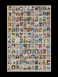 A Complete Set of 1985 Topps Baseball Cards in Six Uncut Sheets Featuring Mark McGwire, Roger Clemens and Kirby Puckett Rookie Cards
