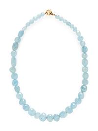 YELLOW GOLD AND AQUAMARINE NECKLACE