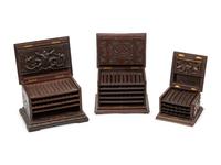 Three Black Forest Carved Wood Humidors