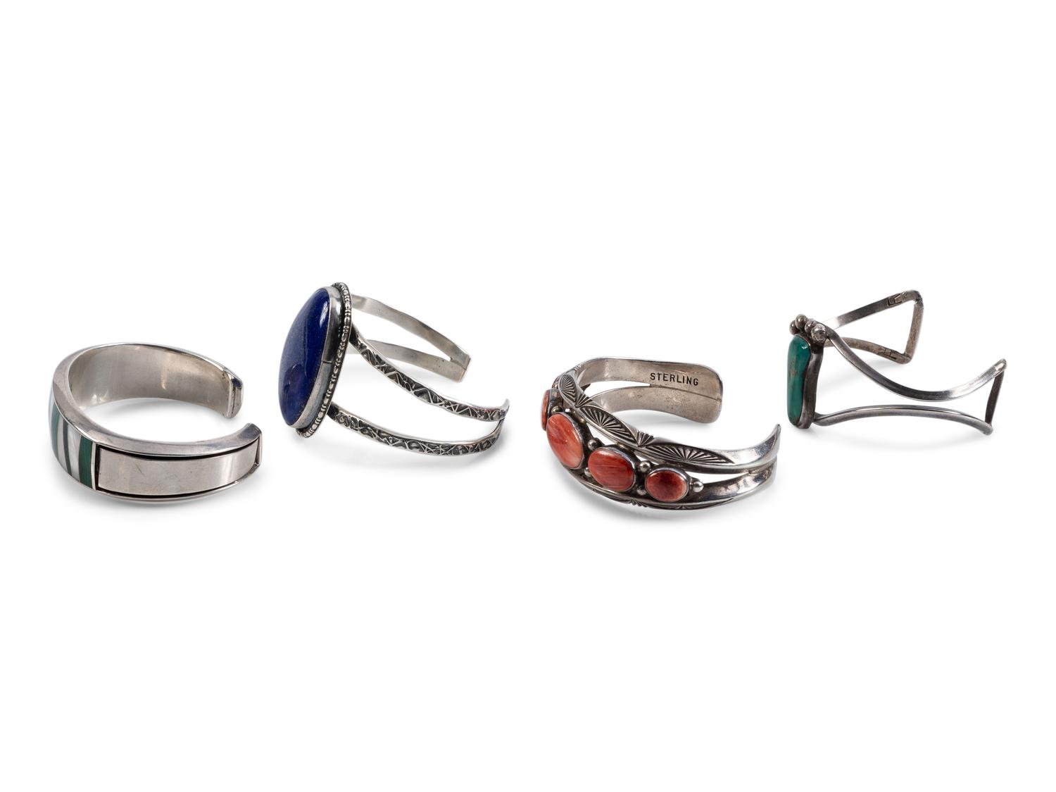 Navajo Silver Cuff Bracelet, with Inlay