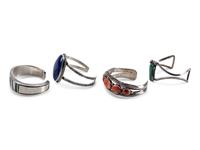Navajo Silver Cuff Bracelet, with Inlay