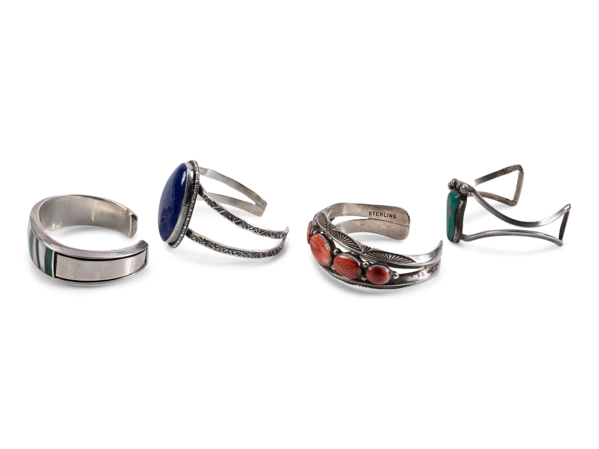 Navajo Silver Cuff Bracelet, with Inlay