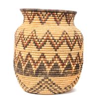 Western Apache Polychrome Olla Basket Height 10 1/2 x width 8 inches