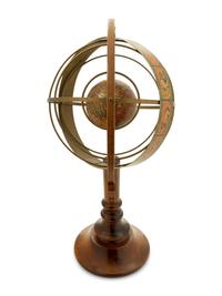 A Mahogany and Metal Armillary Sphere