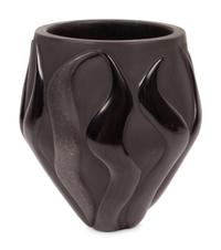 Blackware Pottery Jar, with Flames