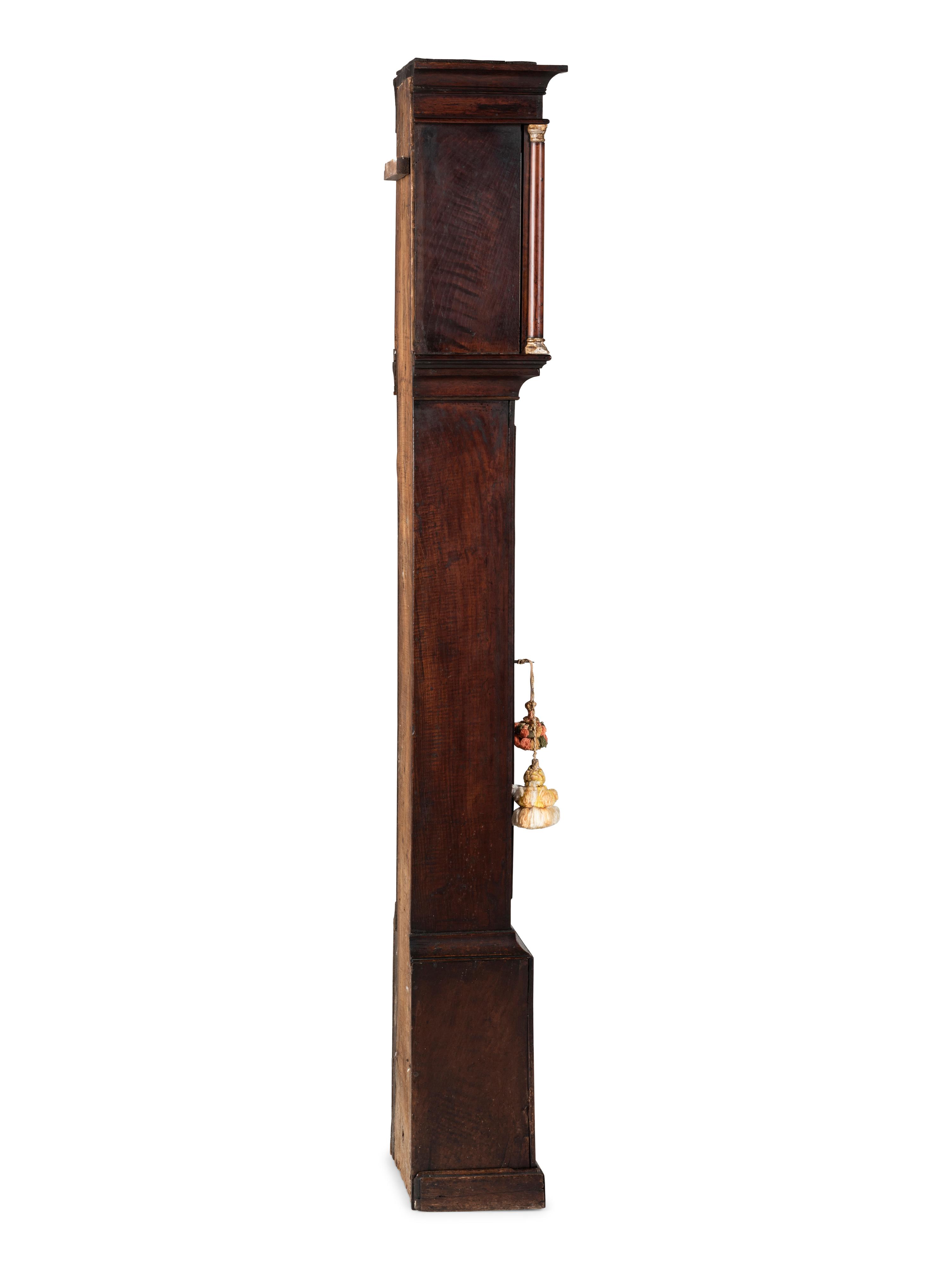 A George III Oak and Walnut Tall Case Clock