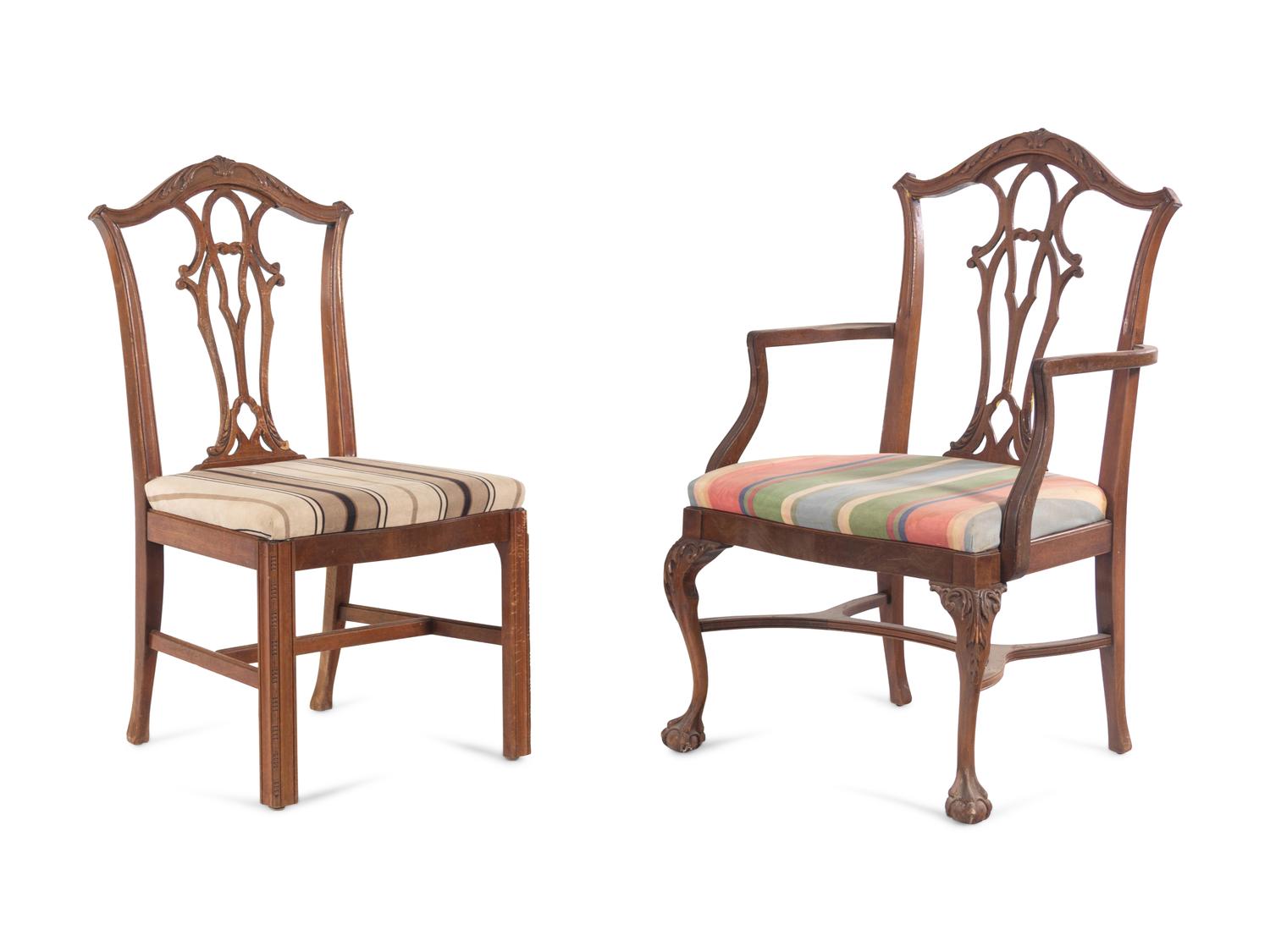 A Set of Five George III Style Mahogany Dining Chairs