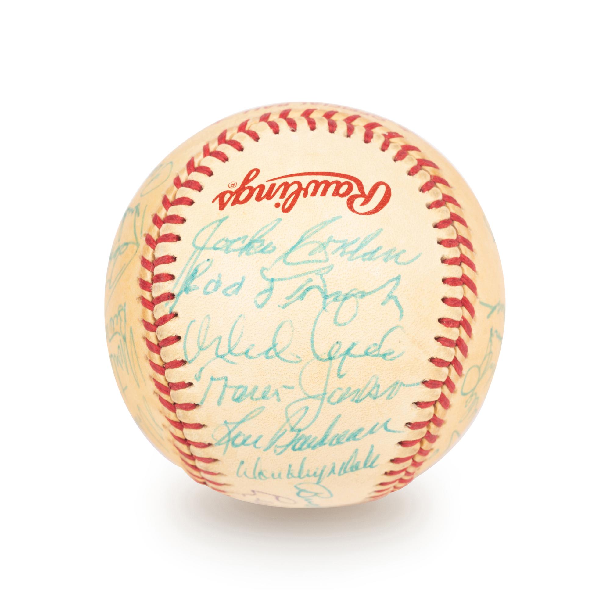 A 1983 Old Timers Game National League Team Signed Autograph Baseball With 22 Signatures Featuring Multiple Hall of Famers and Deceased Players,