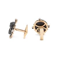 BLACK CAMEO AND DIAMOND CUFFLINKS