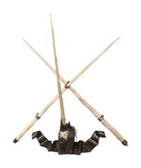 A Cast Metal, Bone, and Narwhal Tusk Installation
