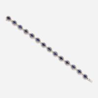 An 18K White Gold, Sapphire, and Diamond Bracelet