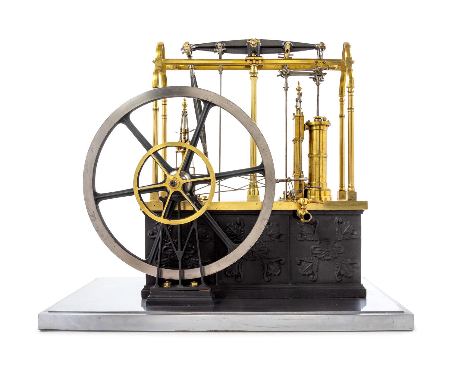 A Brass and Silvered Metal Chadburns Condensing Steam Engine