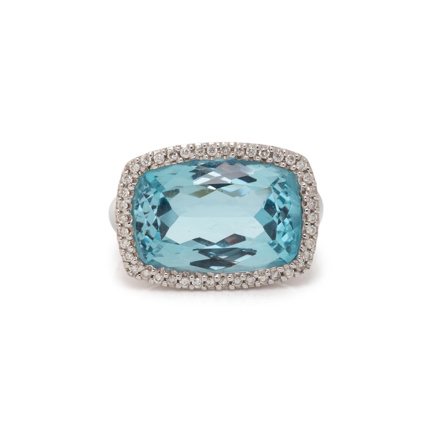 BLUE TOPAZ AND DIAMOND RING