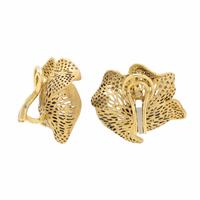 Siera, Colored Diamond and Yellow Gold Floral Earrings