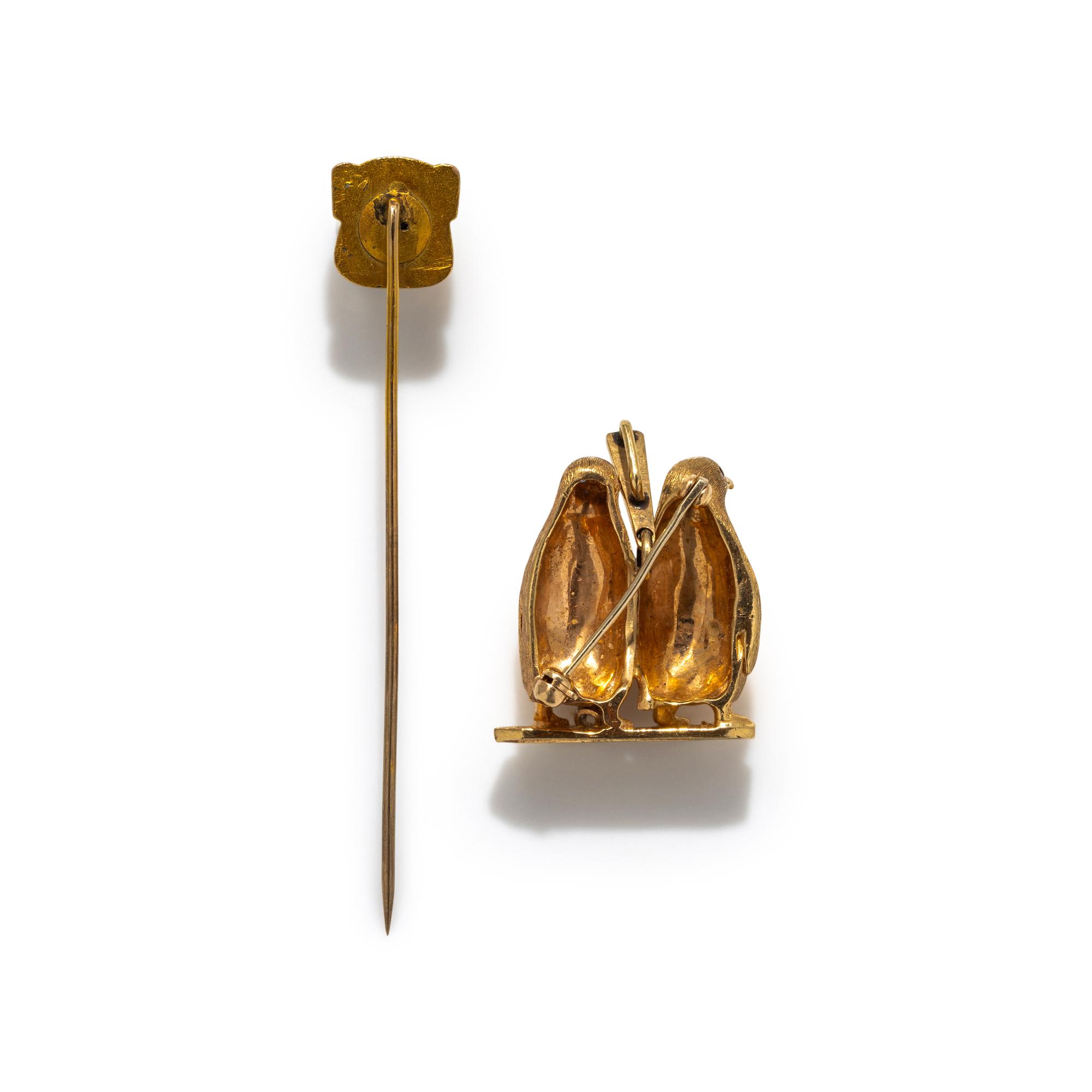 COLLECTION OF YELLOW GOLD ANIMAL JEWELRY