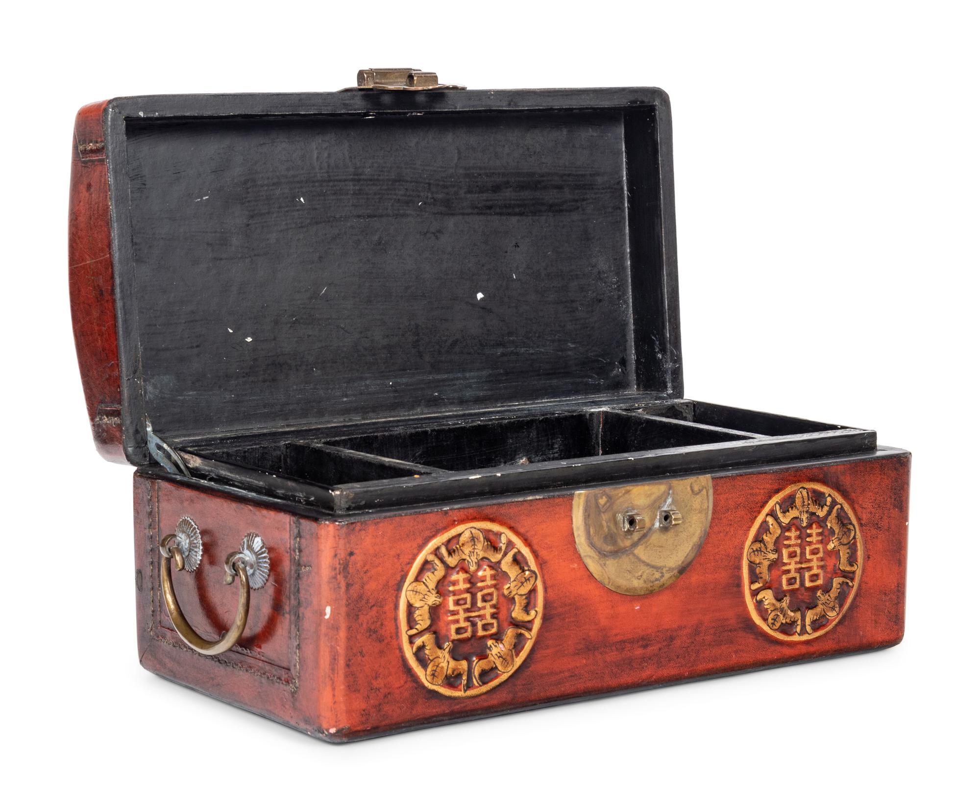 A Chinese Export Red Lacquered Box