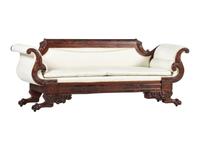 A Late Classical Carved Mahogany Sofa