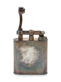 A Dunhill Silver-Plate Lift-Arm Table Lighter