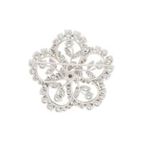 DIAMOND AND WHITE GOLD FLOWER BROOCH