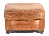A Contemporary Brown Leather Ottoman Height 17 x width 27 x depth 25 inches. — 20TH CENTURY