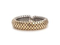 JOHN HARDY, STERLING SILVER AND YELLOW GOLD 'DOT' CUFF BRACELET