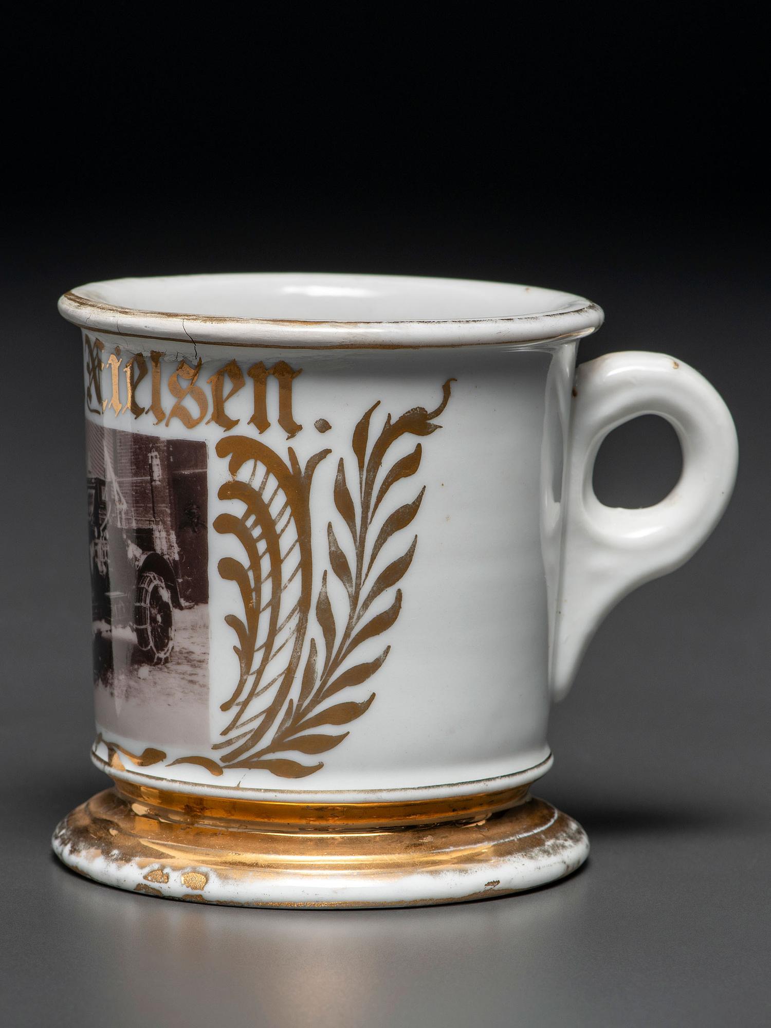 A Fireman's Porcelain Occupational Shaving Mug