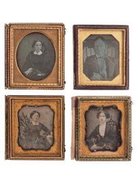 [EARLY PHOTOGRAPHY]. A group of 17 daguerreotype portraits featuring sitters with ornate, unusual, or highly visible chairs, including: