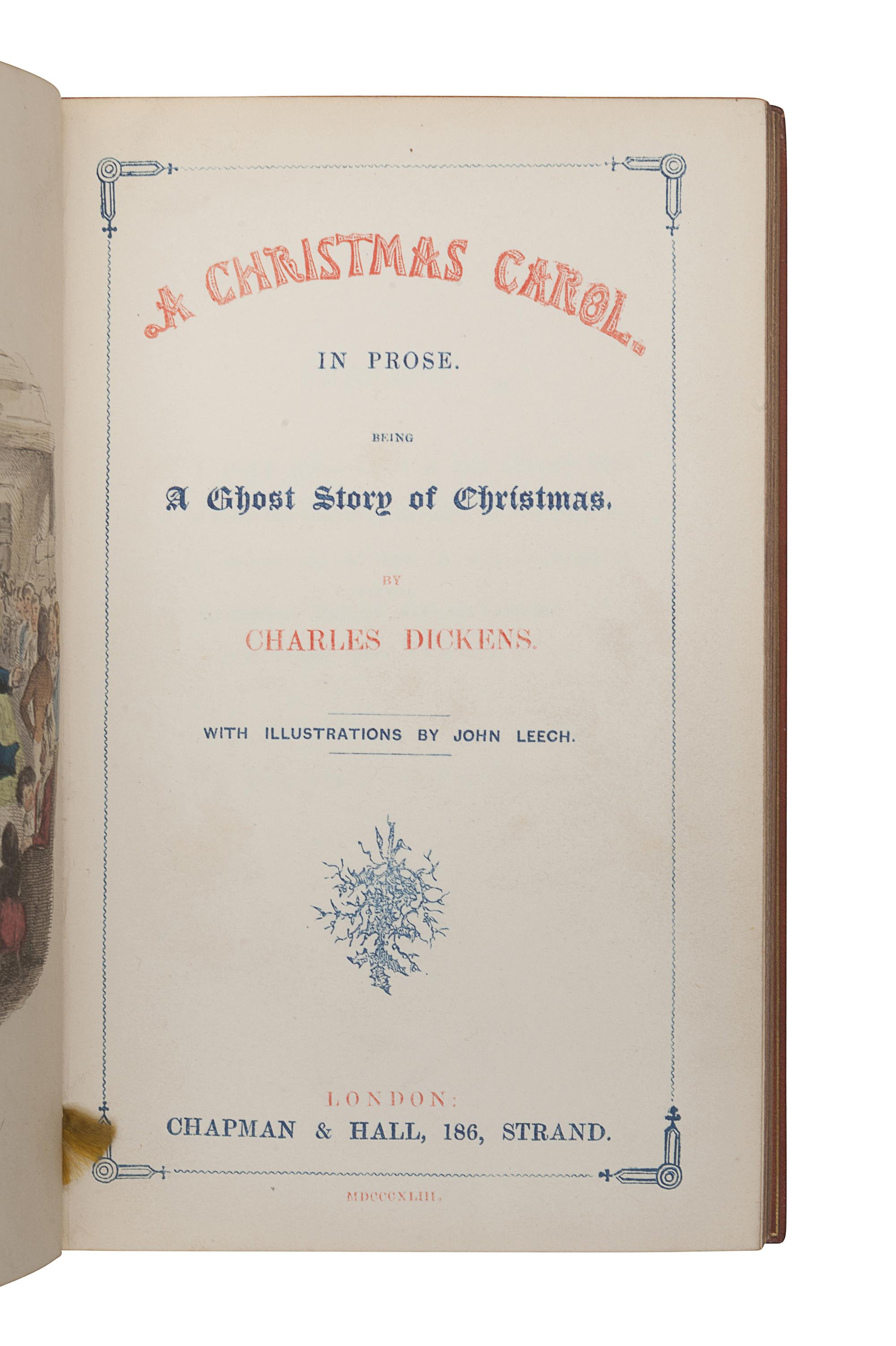 [DOVES BINDERY]. DICKENS, Charles (1812-1870). A Christmas Carol. In Prose. Being a Ghost Story of Christmas. London: Chapman & Hall, 1843.