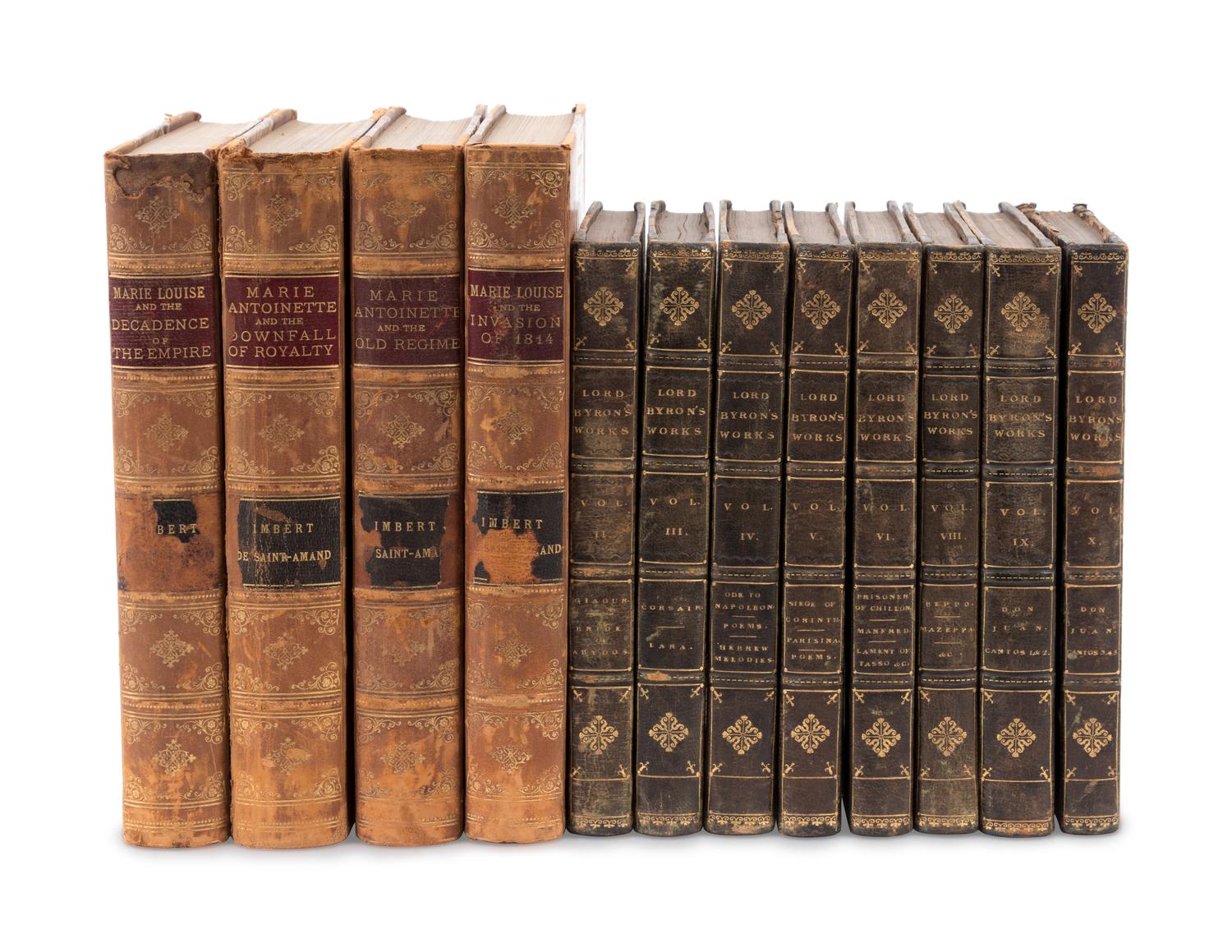 An Assortment of Diminutive Leather Bound Books; 19th Century